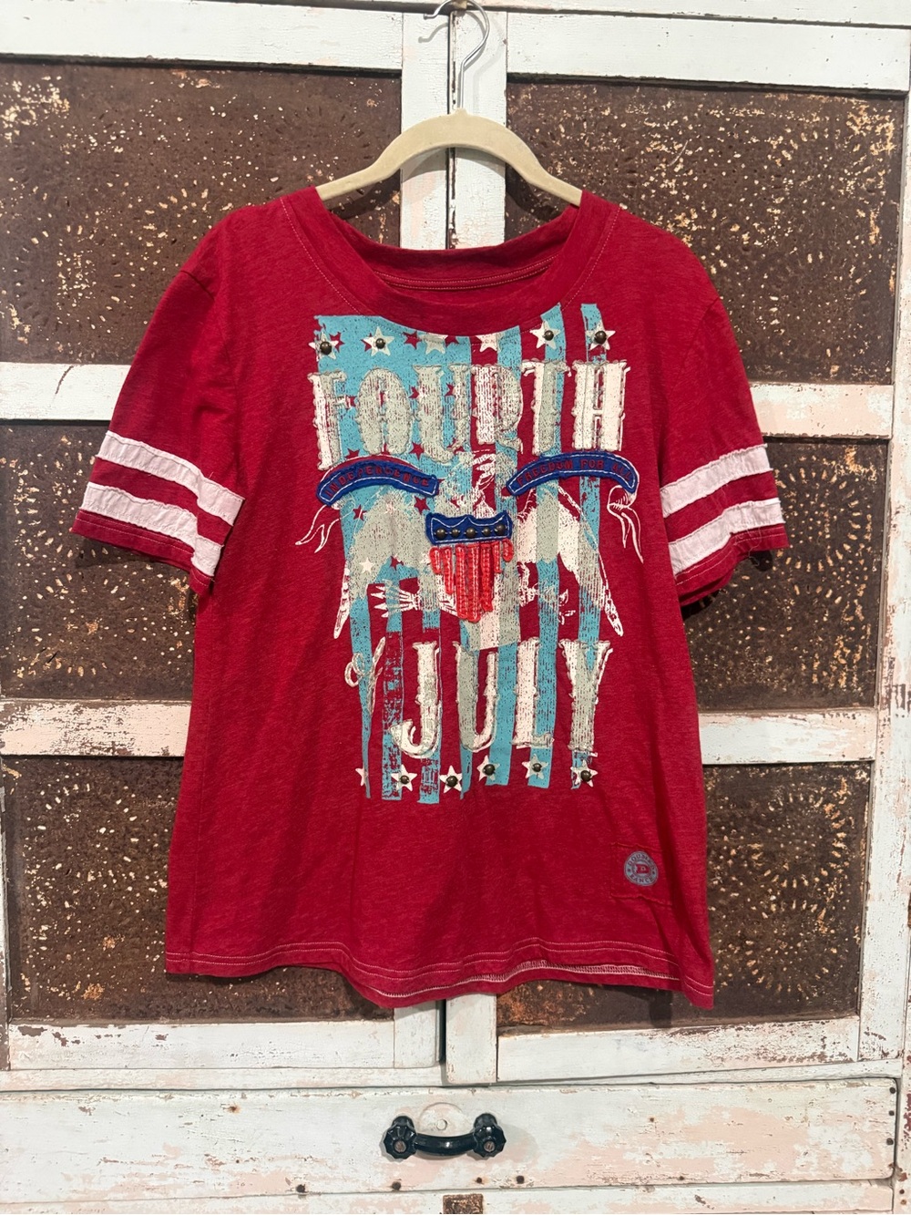 Double D Ranch Fourth of July Graphic Tee - Red Size XS